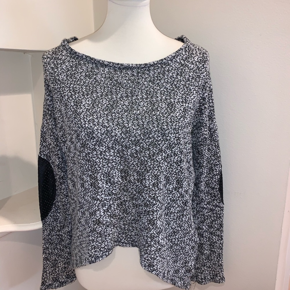 Nordstrom faux-leather elbow sweater